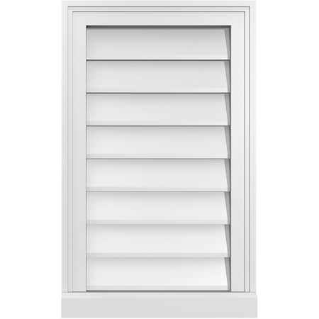 Ekena Millwork Vertical Surface Mount PVC Gable Vent w/ 2"W x 2"H , Brickmould Sill Frame, 16"W x 26"H GVPVE16X2603SN